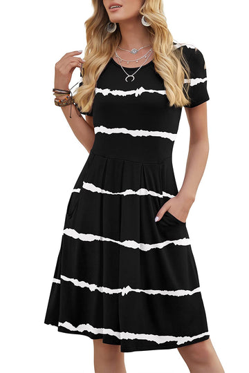 Kinnette  Short Sleeve Dresses with Pockets